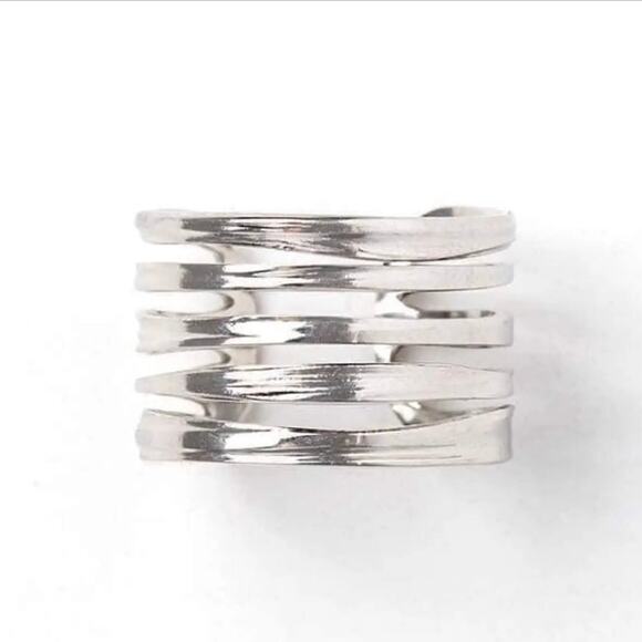 New Plunder "Hailey" Silver Multilayer Ring - Picture 5 of 8